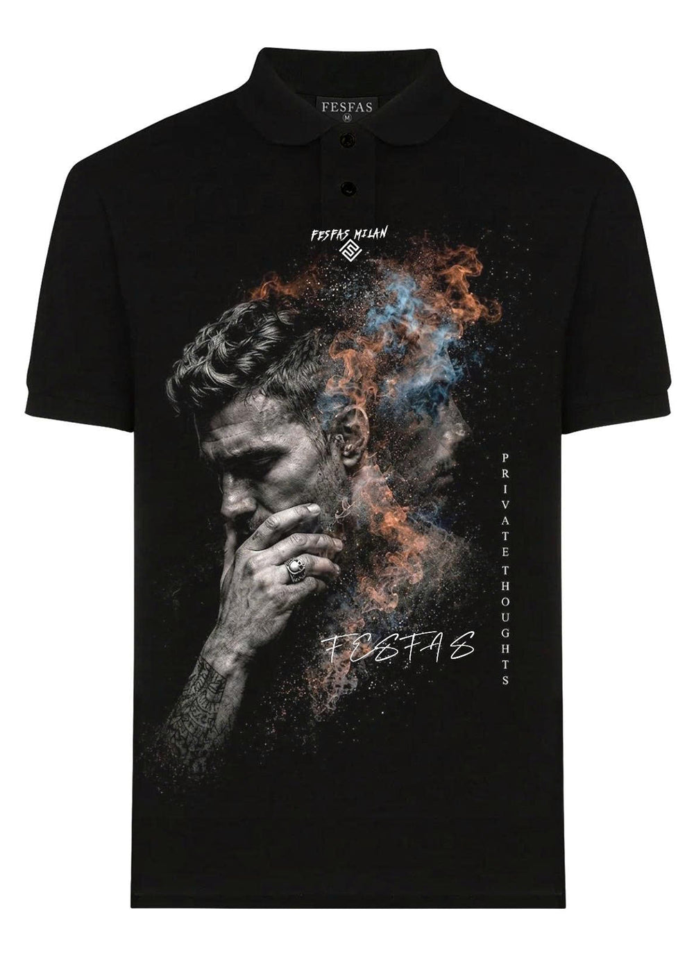 FesFas deep thoughts-print Polo Shirt