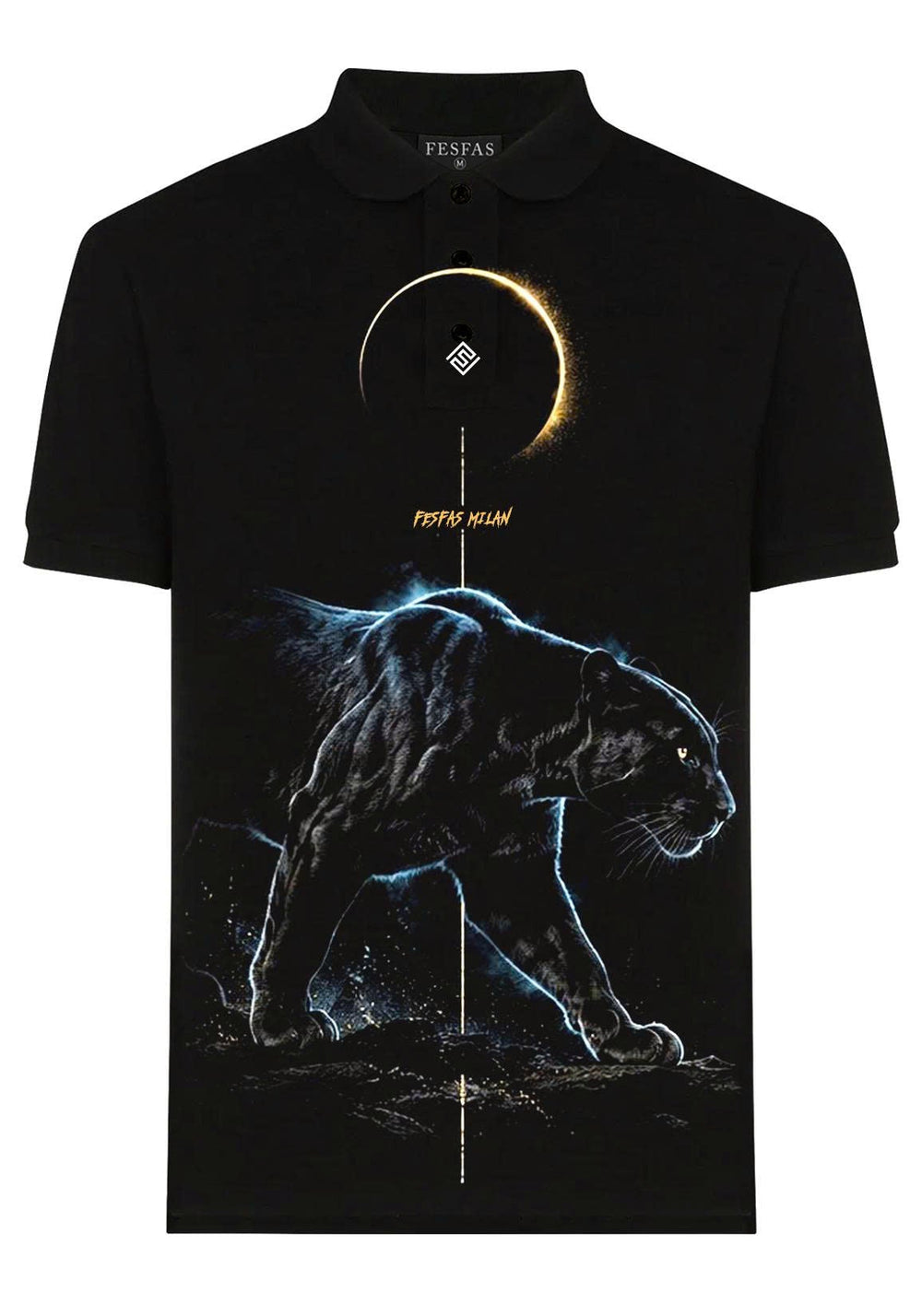 FesFas black panther-print Polo Shirt