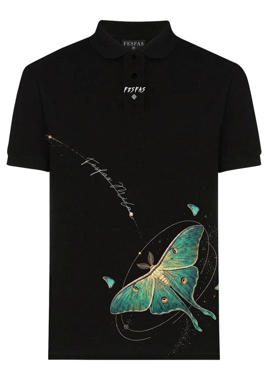 FesFas luna butterfly-print Polo Shirt
