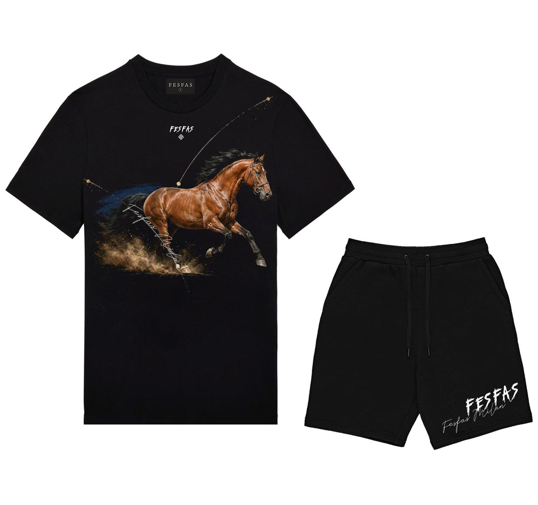 FesFas meadow horse-print T-shirt Set