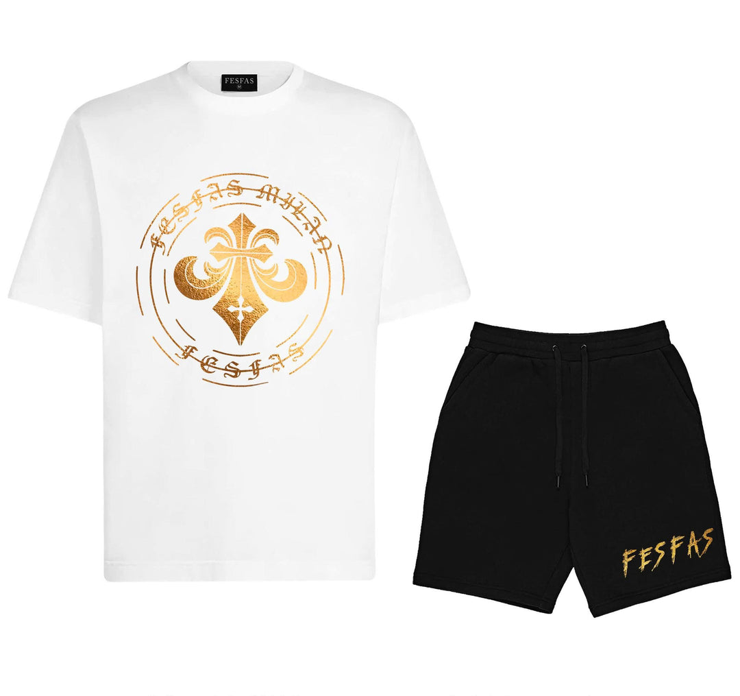 FesFas golden circle-print T-shirt Set