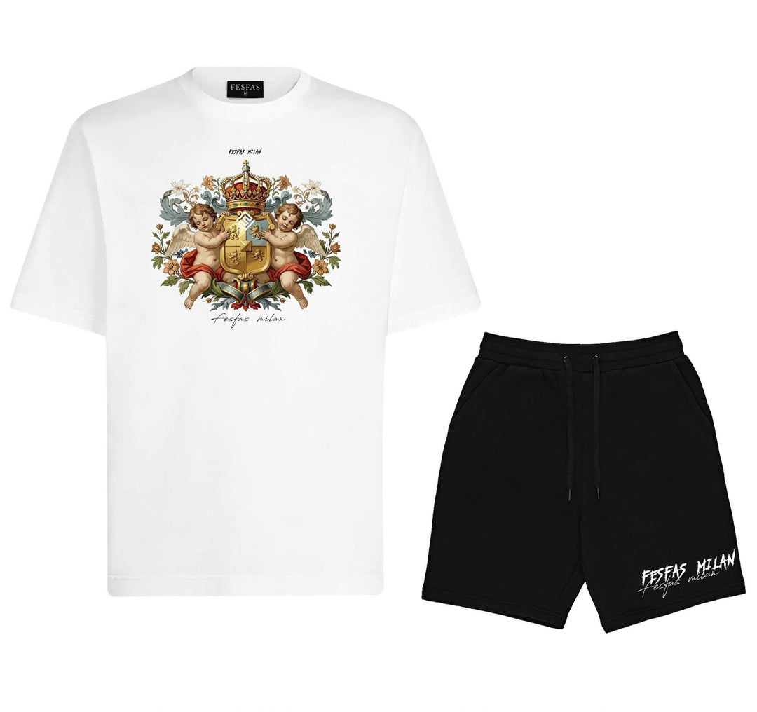 FesFas twin angels-print T-shirt Set