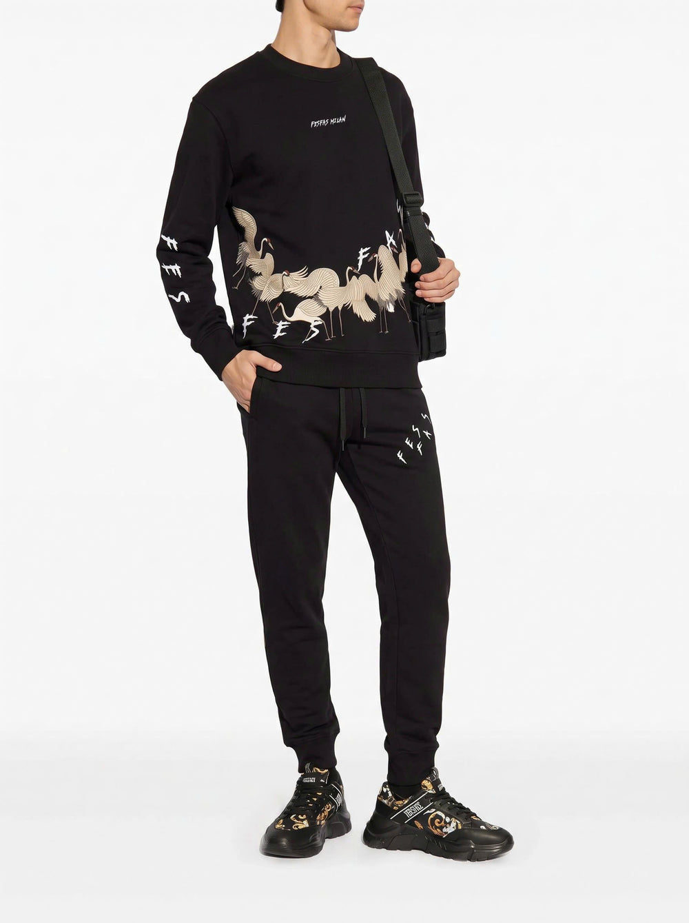 FesFas Cranes-print Sweatshirt Set