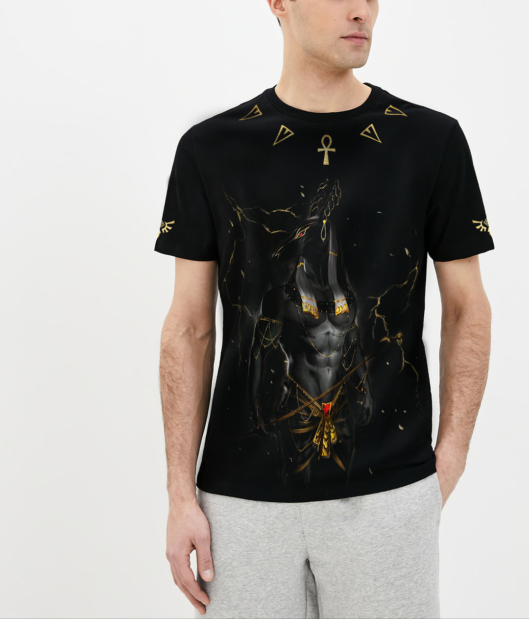 FesFas Anubis-print T-shirt | Black | Men
