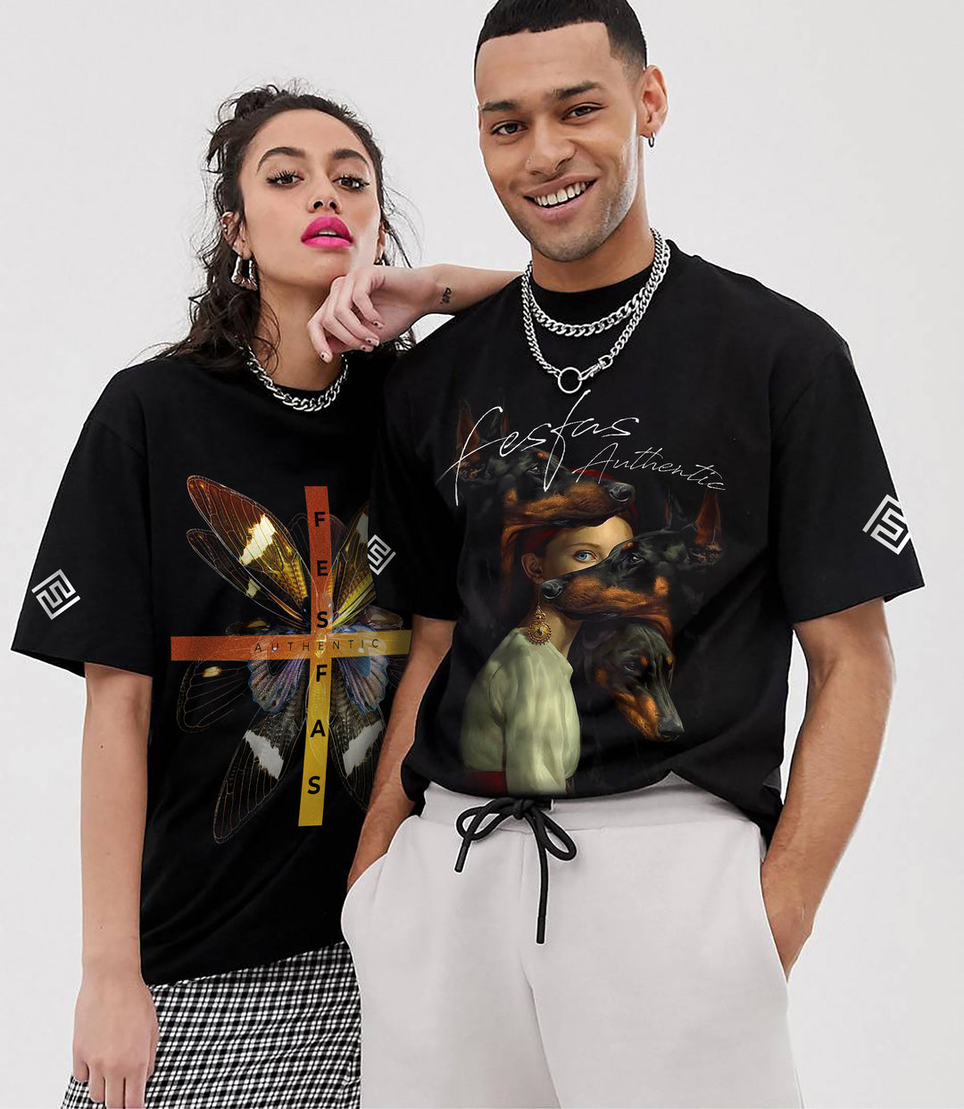 FesFas butterfly-print T-shirt | Black | Men