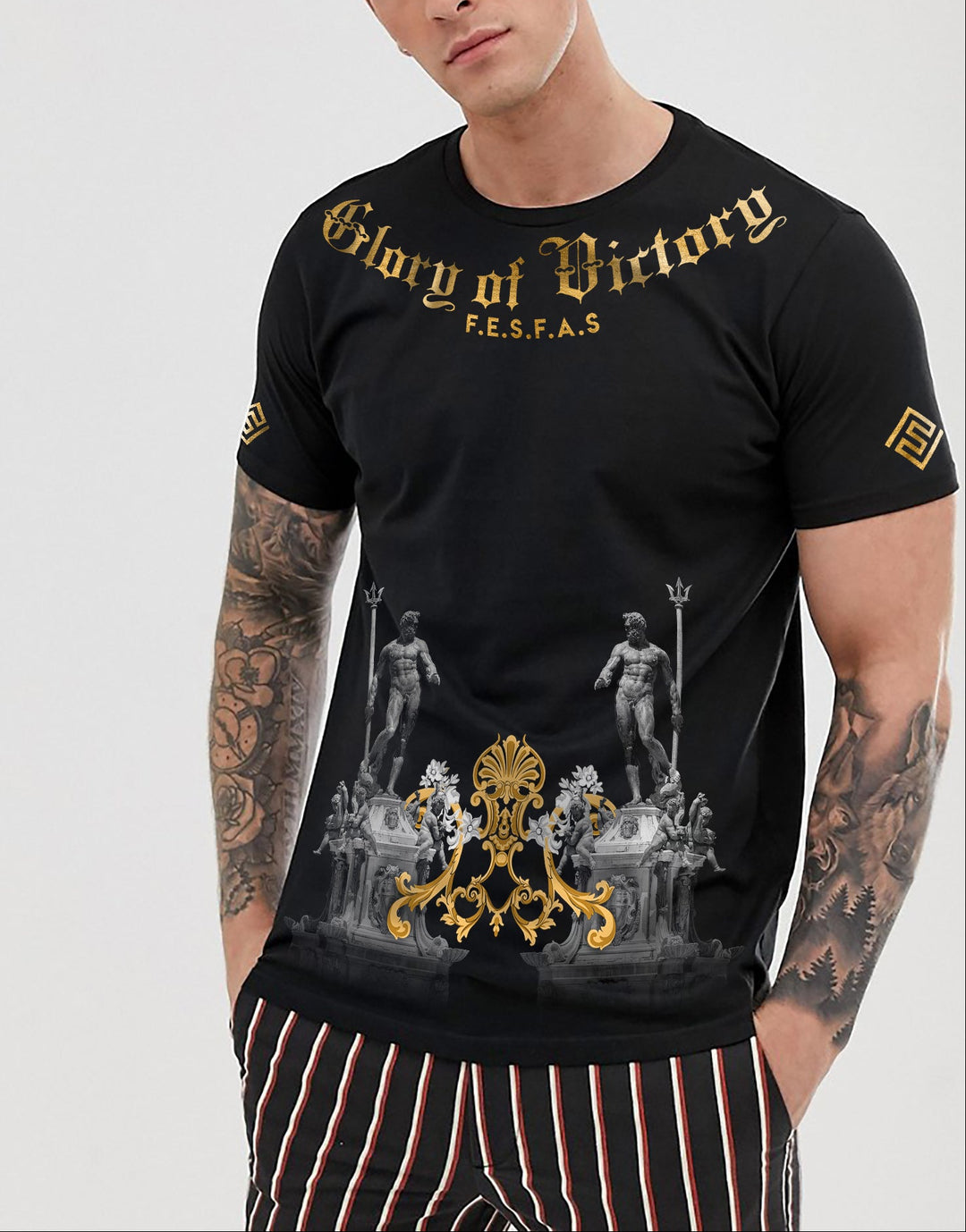 FesFas sculpture-print T-shirt | Black | Men