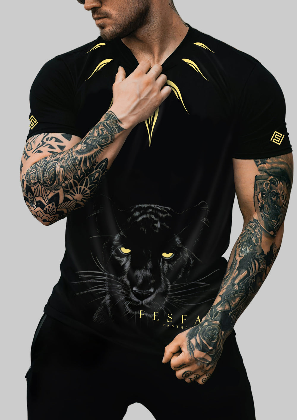 FesFas panther-print T-shirt | Black | Men