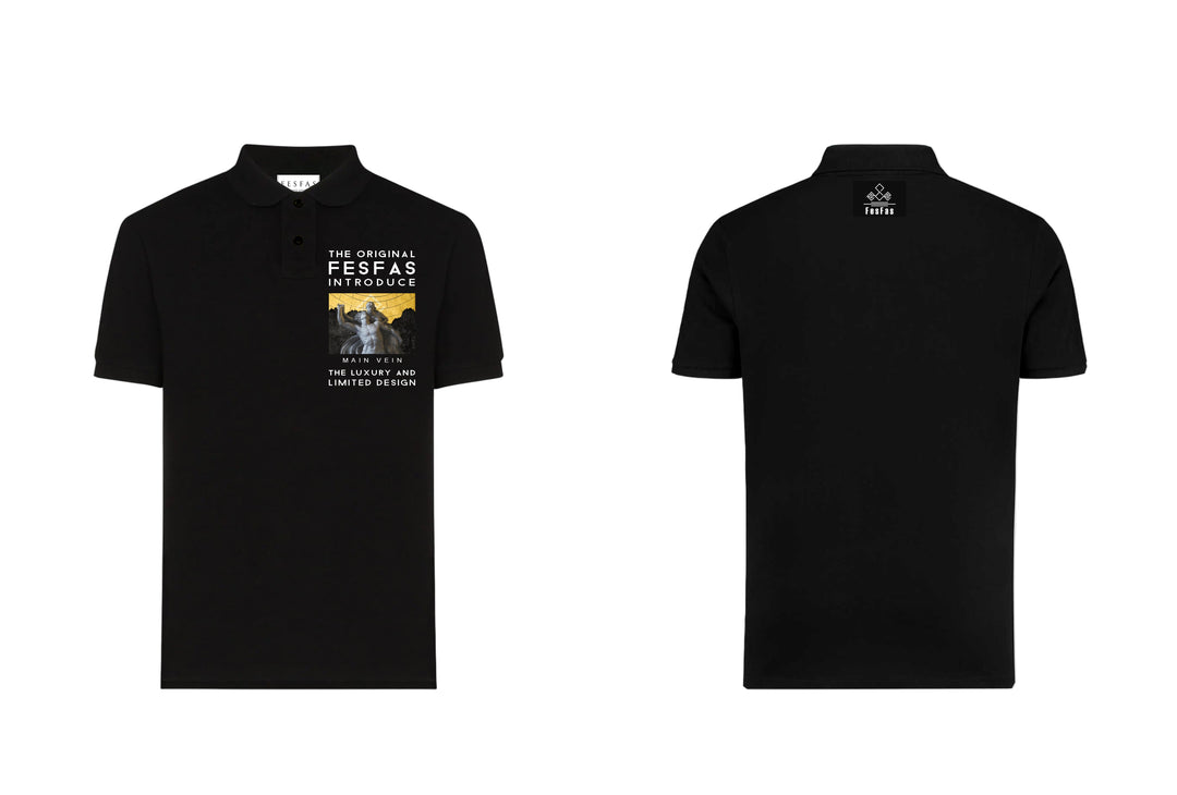 FesFas Main Vein-print Polo Shirt | Men | Black
