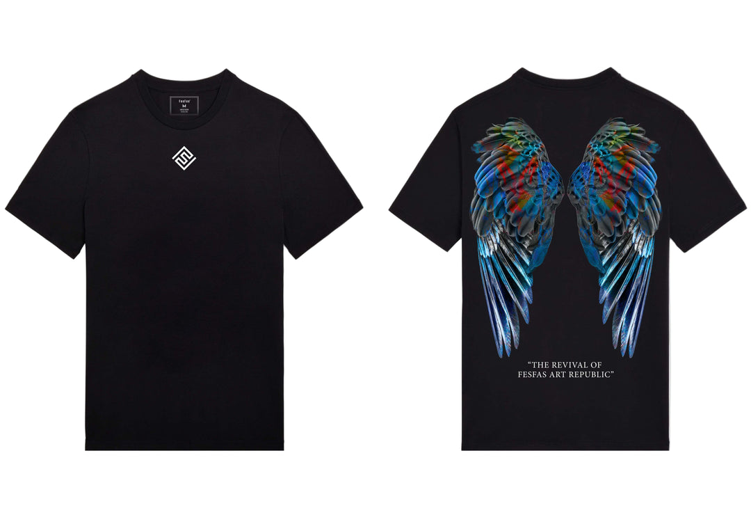 FesFas angel wings-print T-shirt | Black | Men