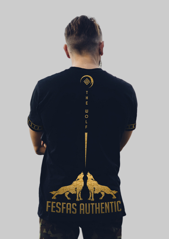 FesFas wolf-print T-shirt | Black | Men