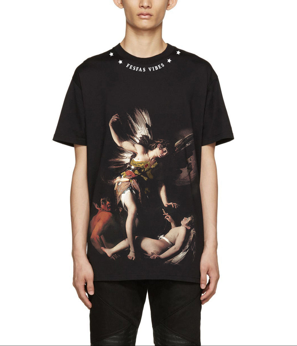 FesFas sacred love-print T-shirt | Black | Men