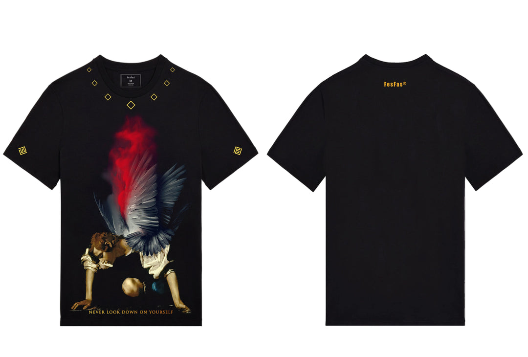 FesFas angel-print T-shirt | Black | Men