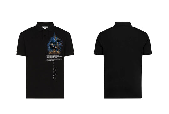 FesFas Guide Of Souls-print Polo Shirt | Men | Black