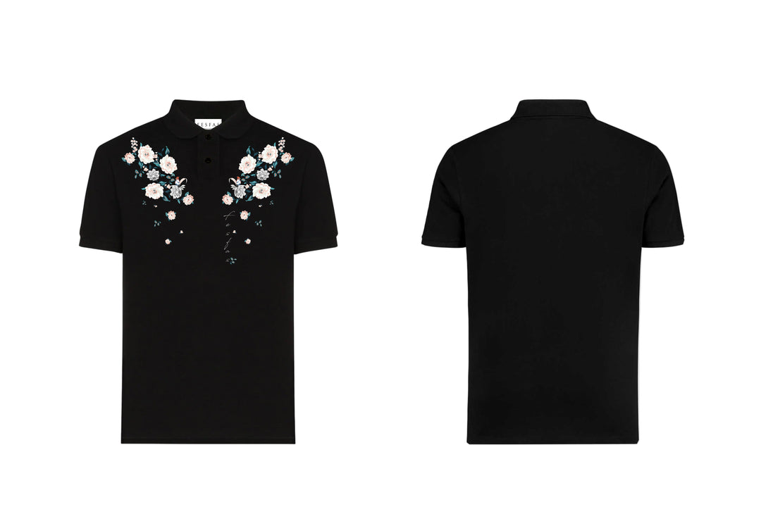 FesFas Floral-print Polo Shirt | Men | Black