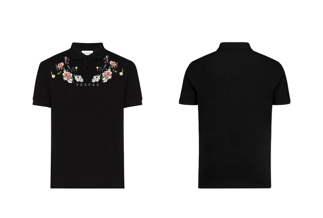 FesFas Floral-print Polo Shirt | Men | Black