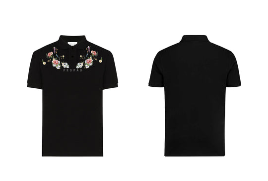 FesFas Floral-print Polo Shirt | Men | Black