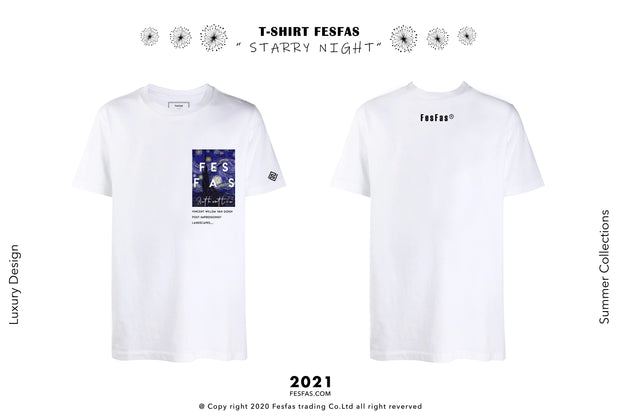 T-shirt FesFas - STARRY NIGHT (WHITE)