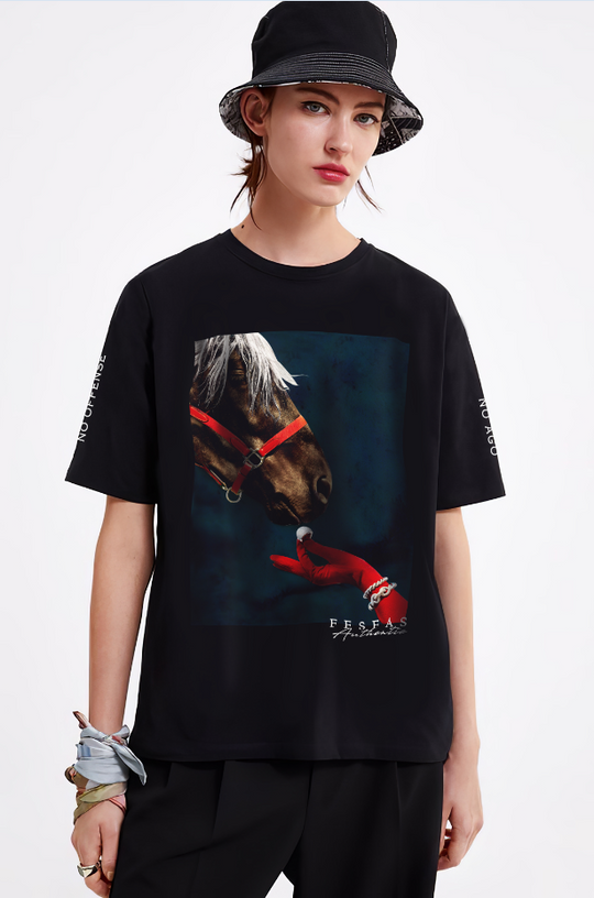 FesFas horse-print T-shirt | Black | Men