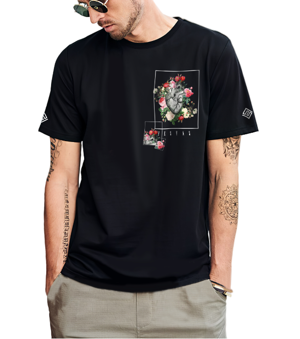 FesFas heart-print T-shirt | Black | Men