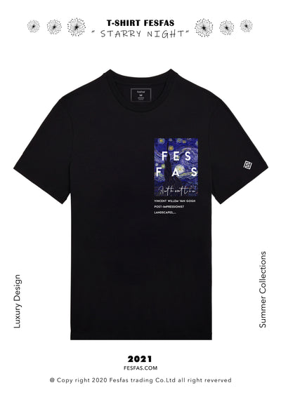 T-shirt FesFas - STARRY NIGHT (BLACK)