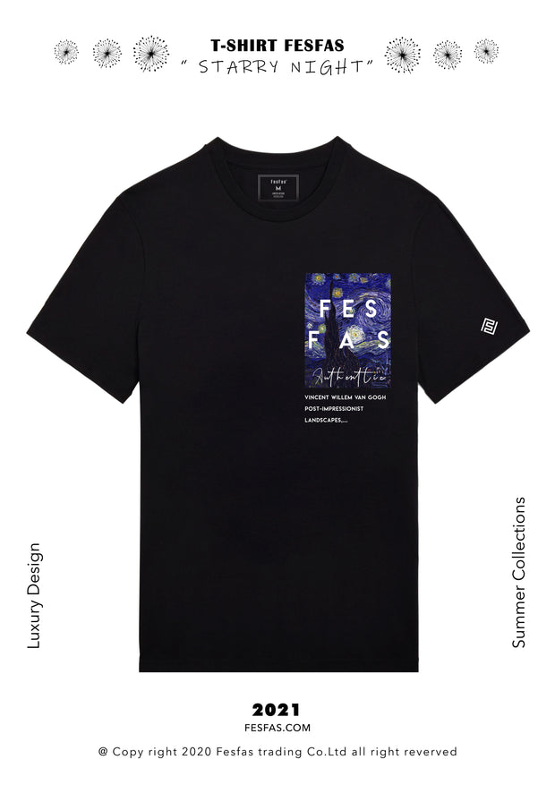 T-shirt FesFas - STARRY NIGHT (BLACK)