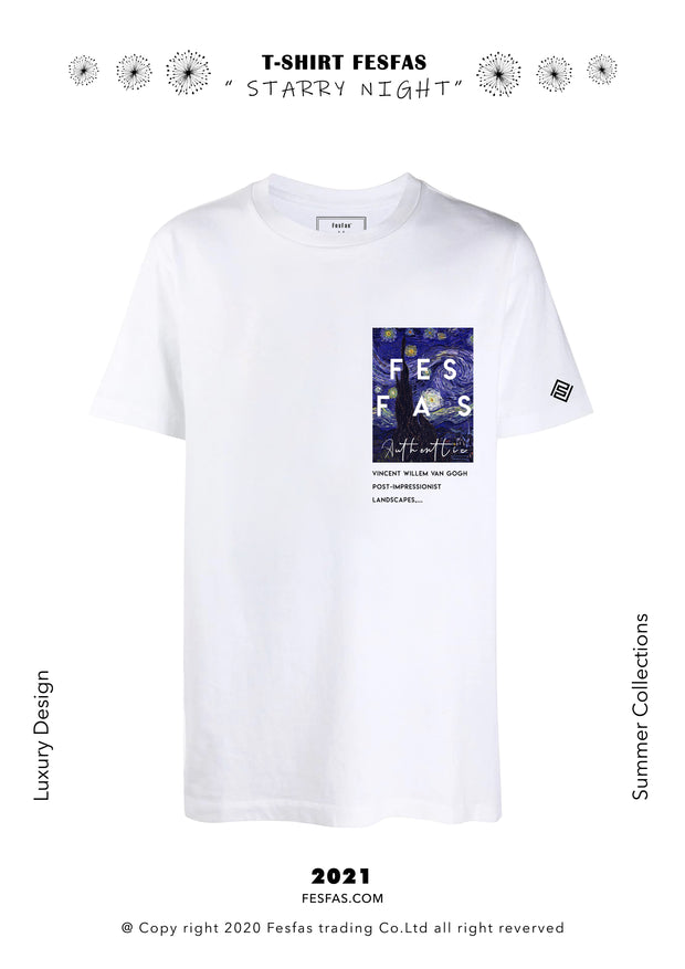 T-shirt FesFas - STARRY NIGHT (WHITE)