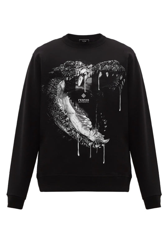 FesFas Crocodile-print Sweatshirt | Black | Men