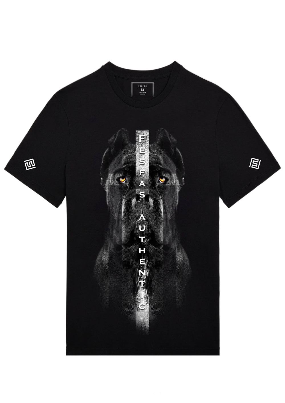 FesFas black dog-print T-shirt