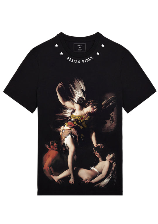 FesFas sacred love-print T-shirt | Black | Men