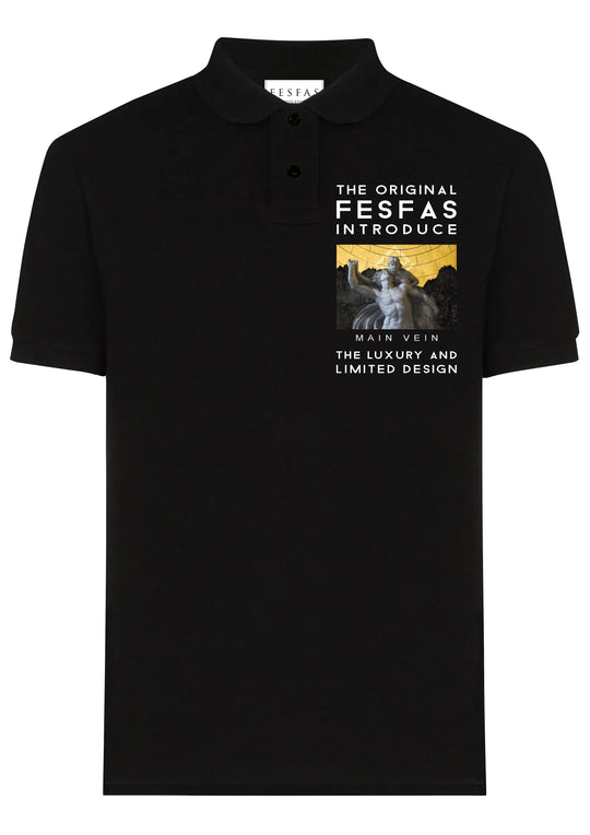 FesFas Main Vein-print Polo Shirt | Men | Black