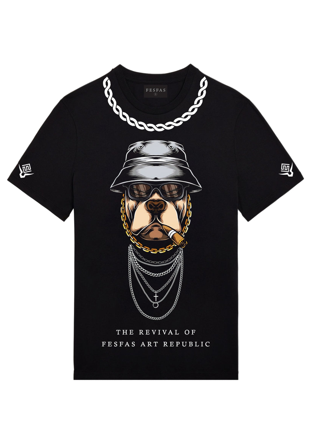 FesFas Pug-print T-shirt | Black | Men