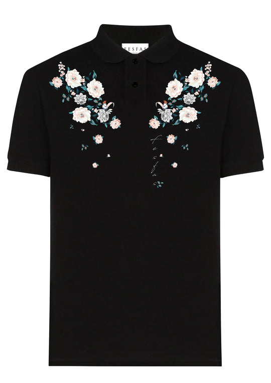 FesFas Floral-print Polo Shirt | Men | Black