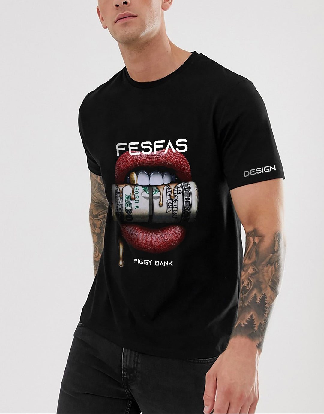 FesFas lips-print T-shirt | Black | Men
