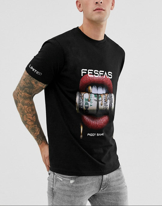 FesFas lips-print T-shirt | Black | Men