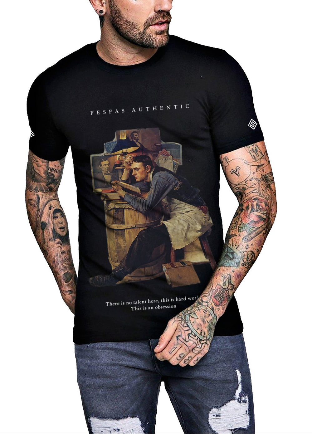 FesFas poet-print T-shirt | Black | Men