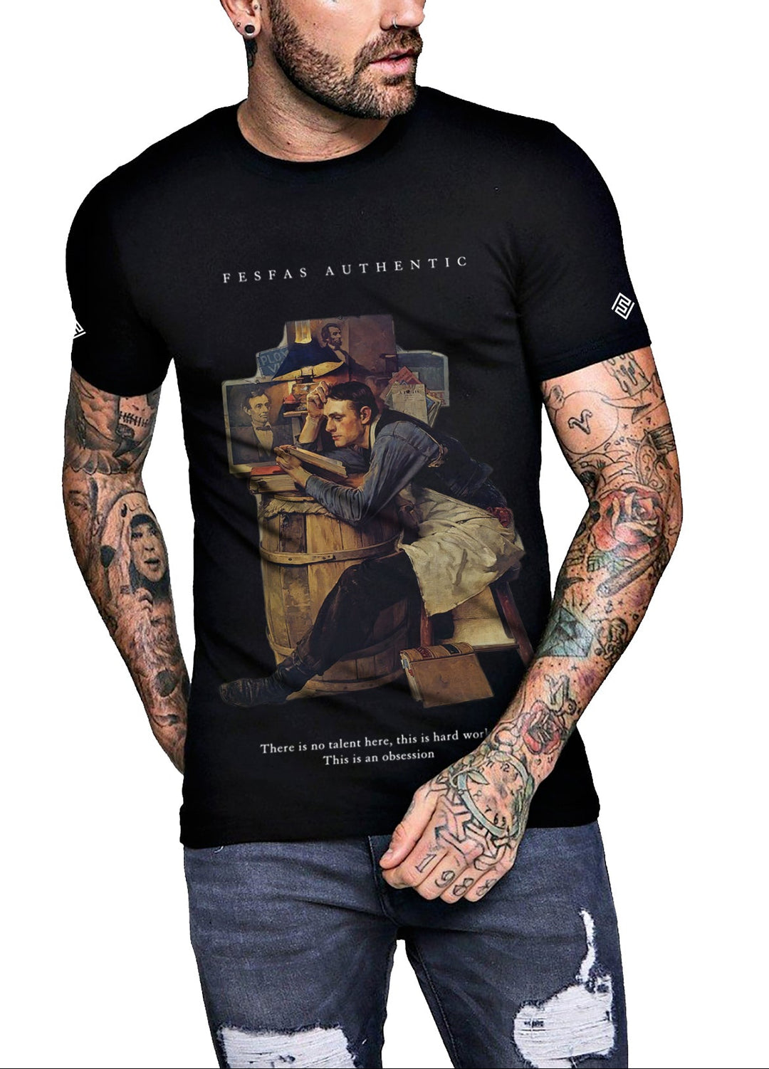 FesFas poet-print T-shirt | Black | Men