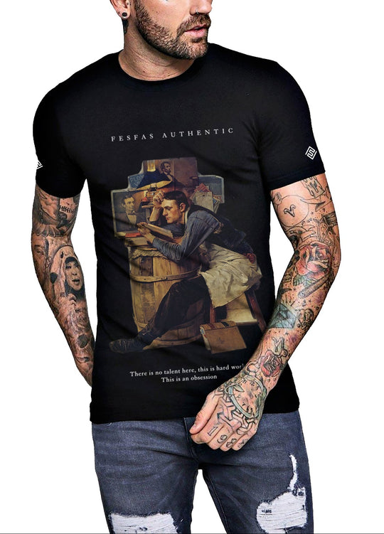 FesFas poet-print T-shirt | Black | Men