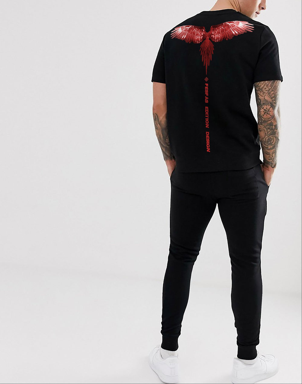 FesFas wings-print T-shirt | Black | Men