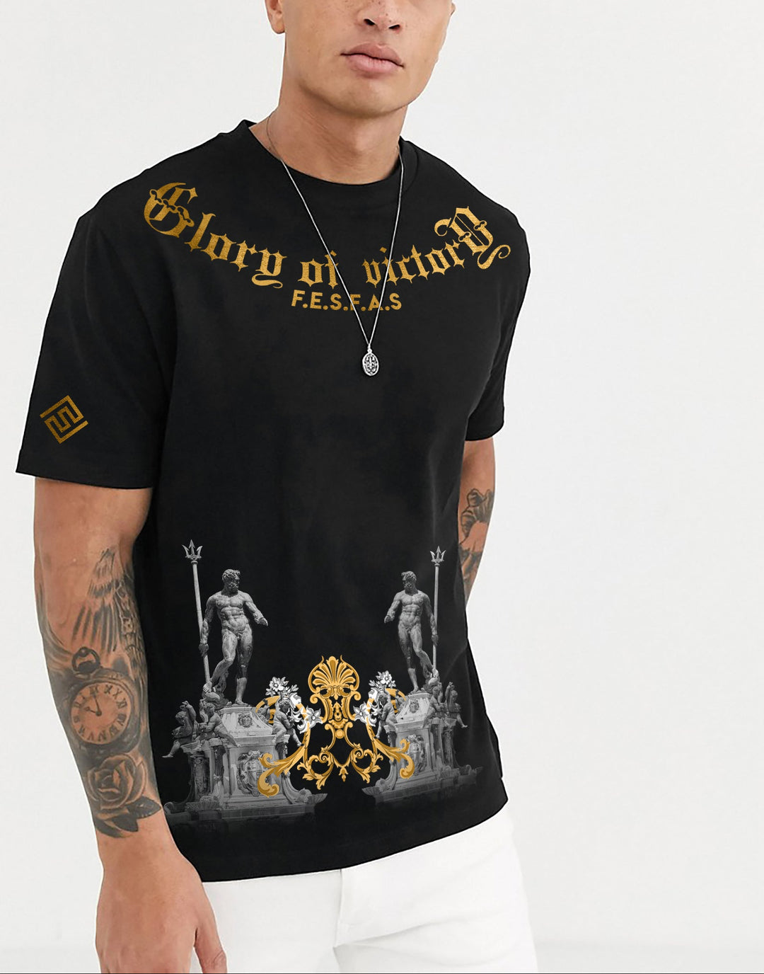 FesFas sculpture-print T-shirt | Black | Men