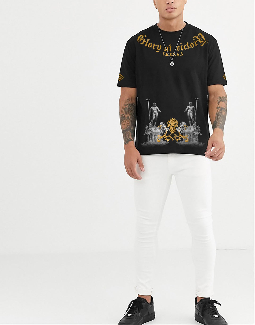 FesFas sculpture-print T-shirt | Black | Men
