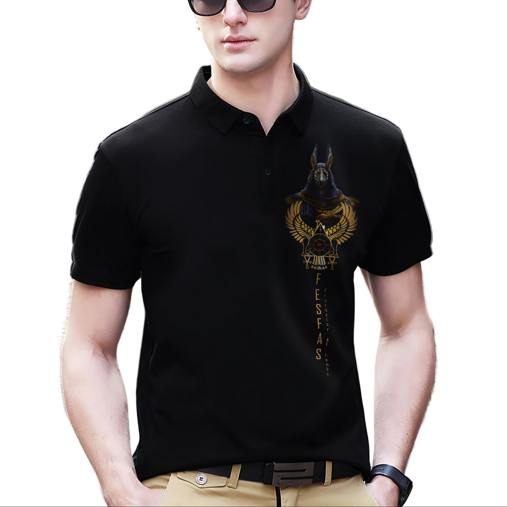 FesFas Anubis-print Polo Shirt | Men | Black