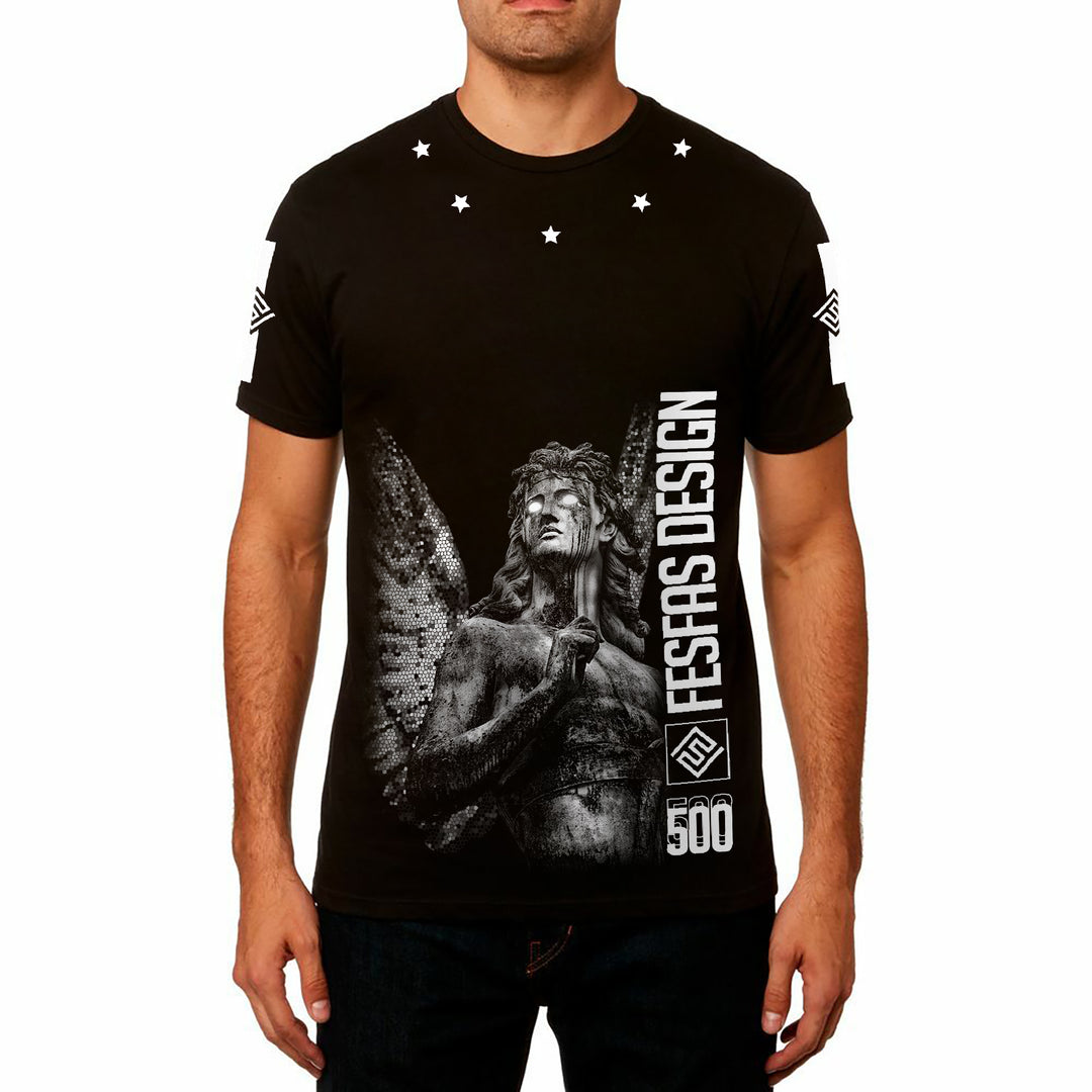 FesFas angel-print T-shirt | Black | Men