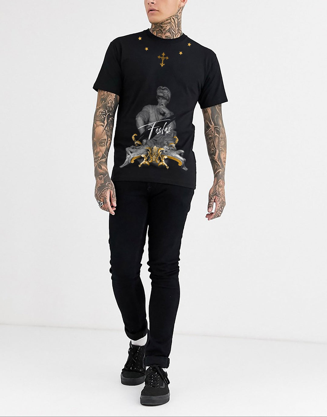 FesFas sculpture-print T-shirt | Black | Men