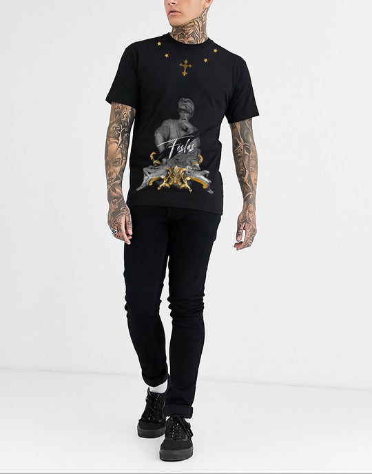 FesFas sculpture-print T-shirt | Black | Men