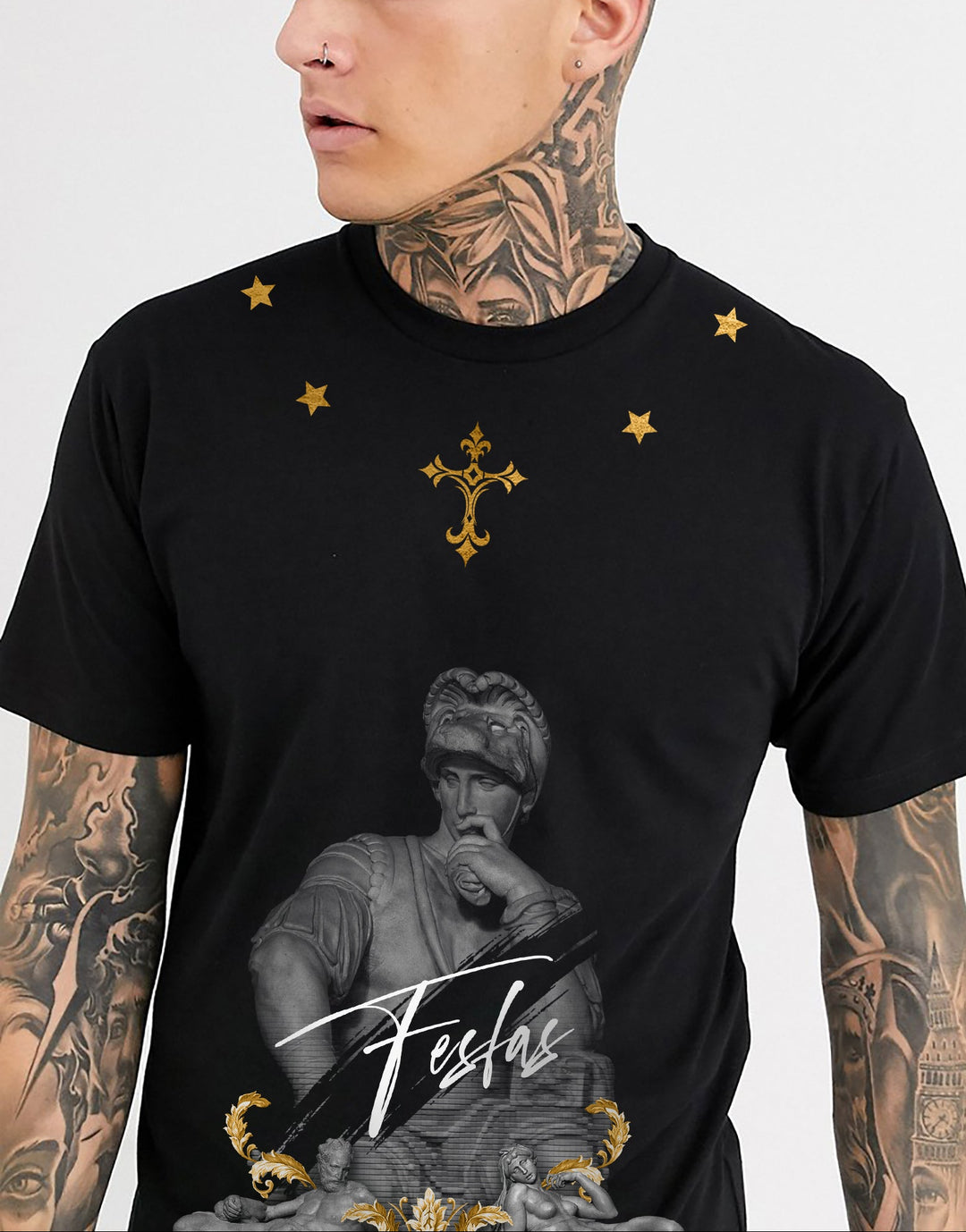 FesFas sculpture-print T-shirt | Black | Men