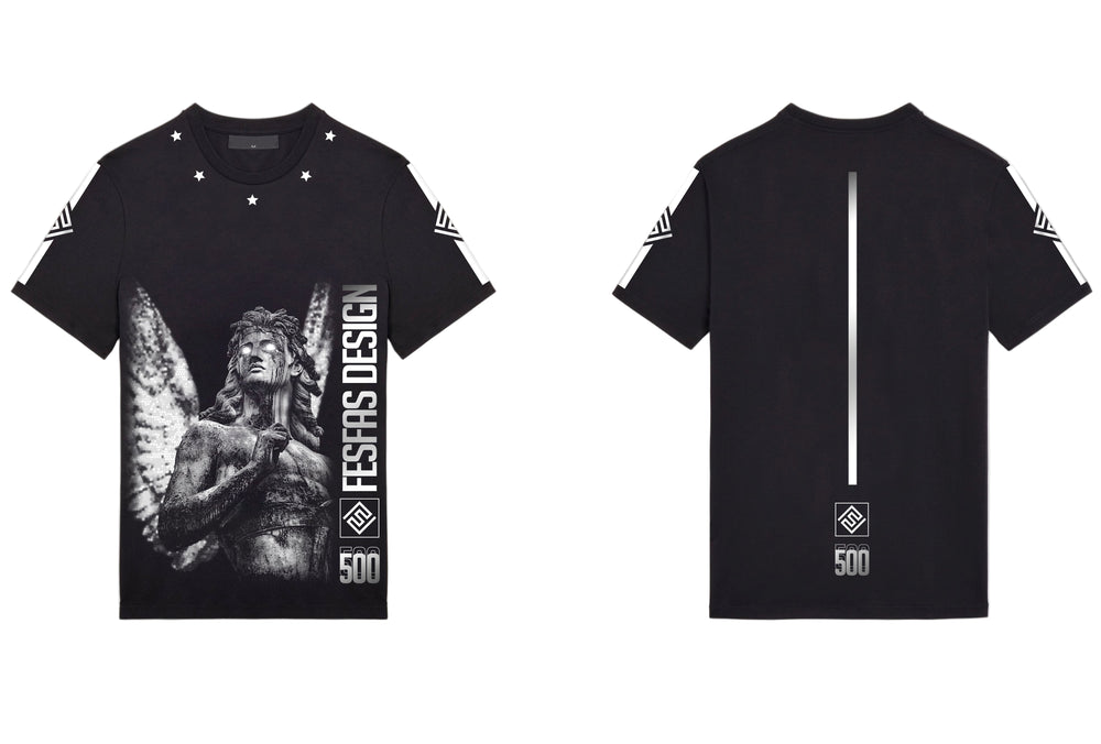 FesFas angel-print T-shirt | Black | Men