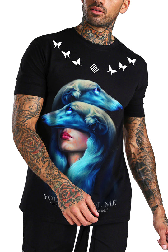 FesFas borzoi-print T-shirt | Black | Men