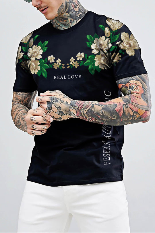 FesFas flowers-print T-shirt | Black | Men