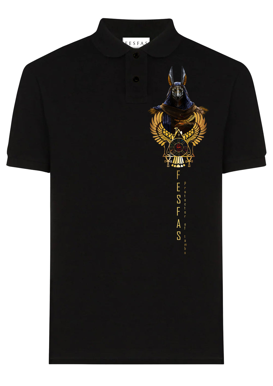 FesFas Anubis-print Polo Shirt | Men | Black